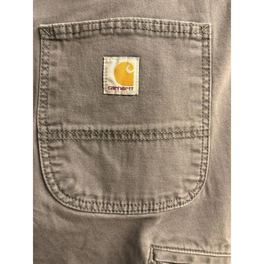 Carhartt Men's 40x30 Gray Relaxed Fit Rugged Flex Canvas‎ Work Pants Jeans